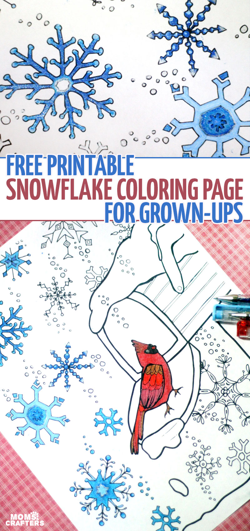 Get these 11 free printable winter coloring pages for adults not just for Christmas