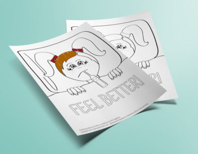 Sick Day Coloring Page for Kids