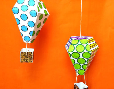Hot Air Balloon Mobile Template and Coloring Page
