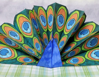 Peacock Craft – Pop Up Paper Peacock with Free Printable Feathers