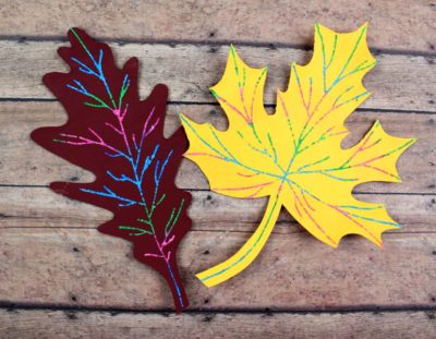 Scratch Art Fall Leaf Craft