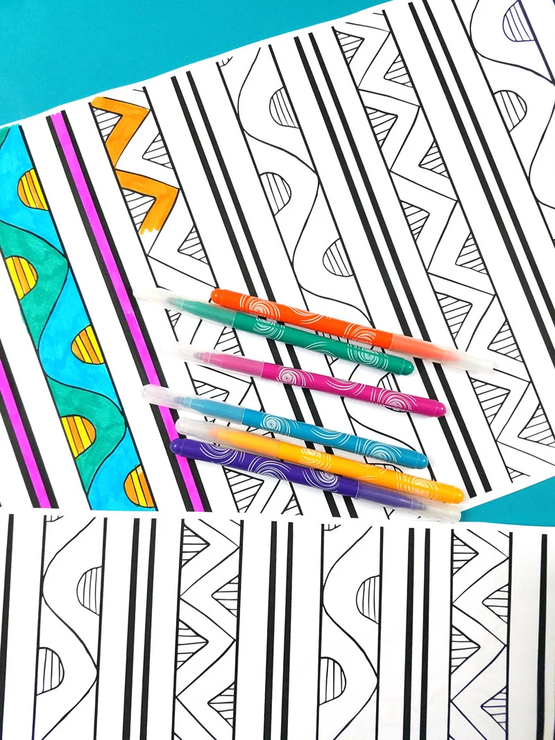 Free printable color-in placemats for adults, kids, tweens, teens