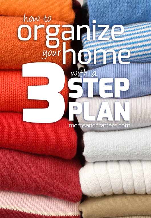 How to organize your home with a 3 step plan - learn how to get rid of clutter, so you can have peace of mind! Cleanup has never been this easy!