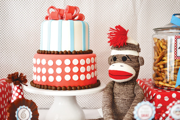 1st birthday themes - rustic sock monkeys