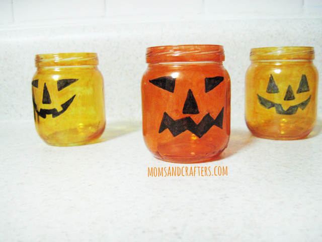DIY Jack o lantern tea light holders for halloween - halloween crafts