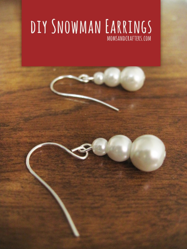 DIY beaded snowman earrings