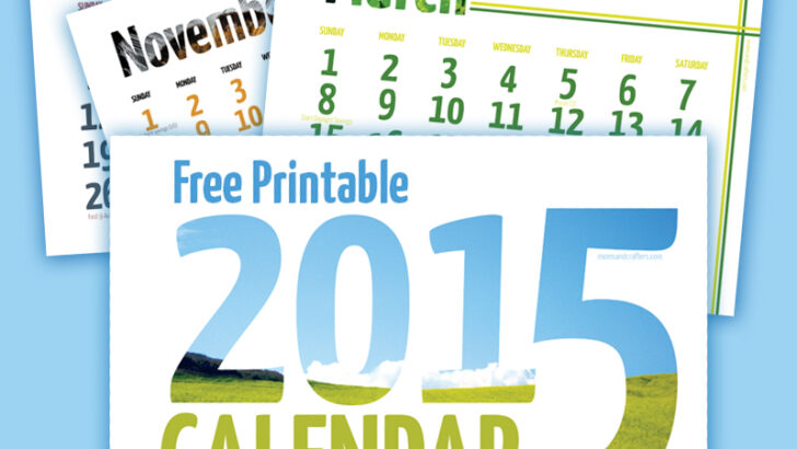 Free Printable 2015 Calendar with Parenting Goals
