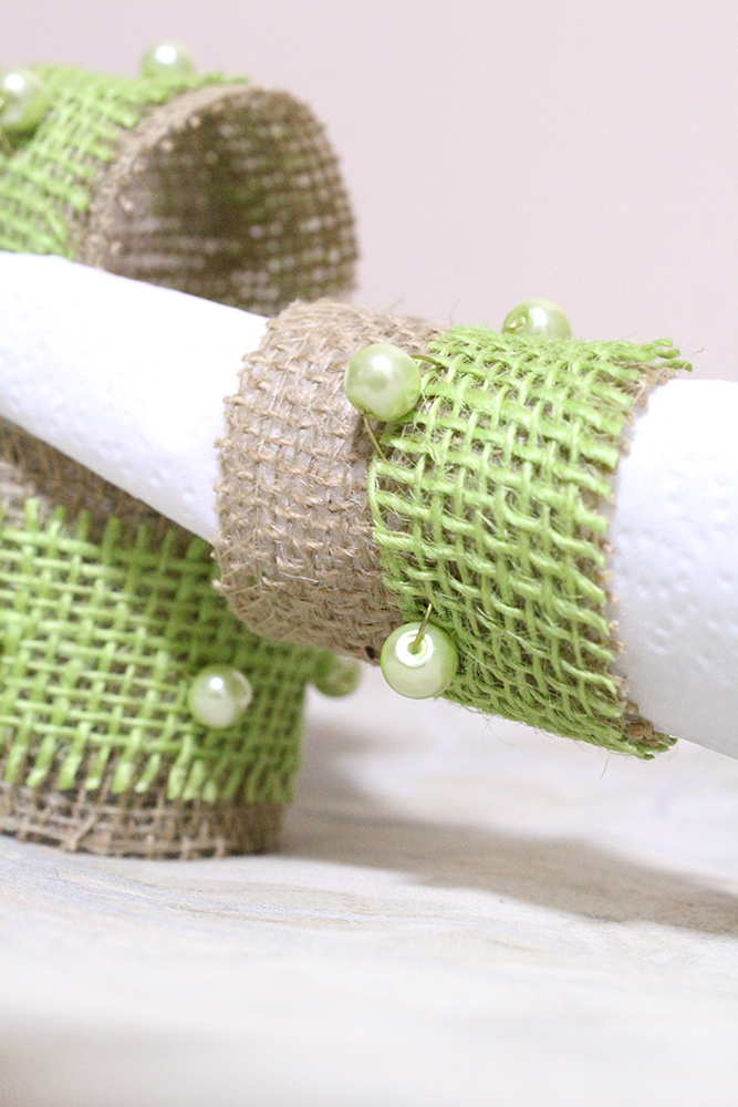 burlap napkin rings