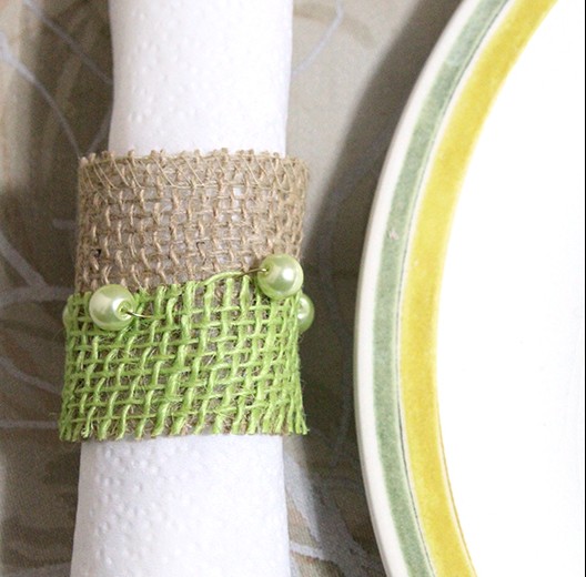 burlap napkin rings