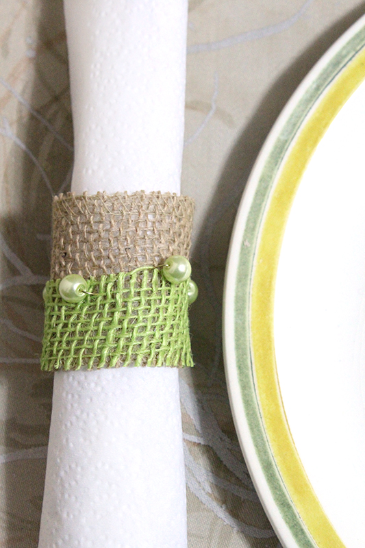 burlap napkin rings