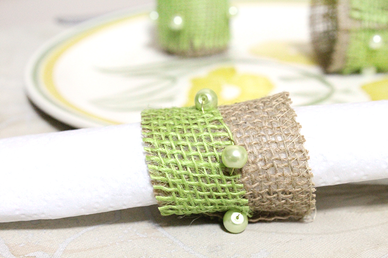 burlap napkin rings