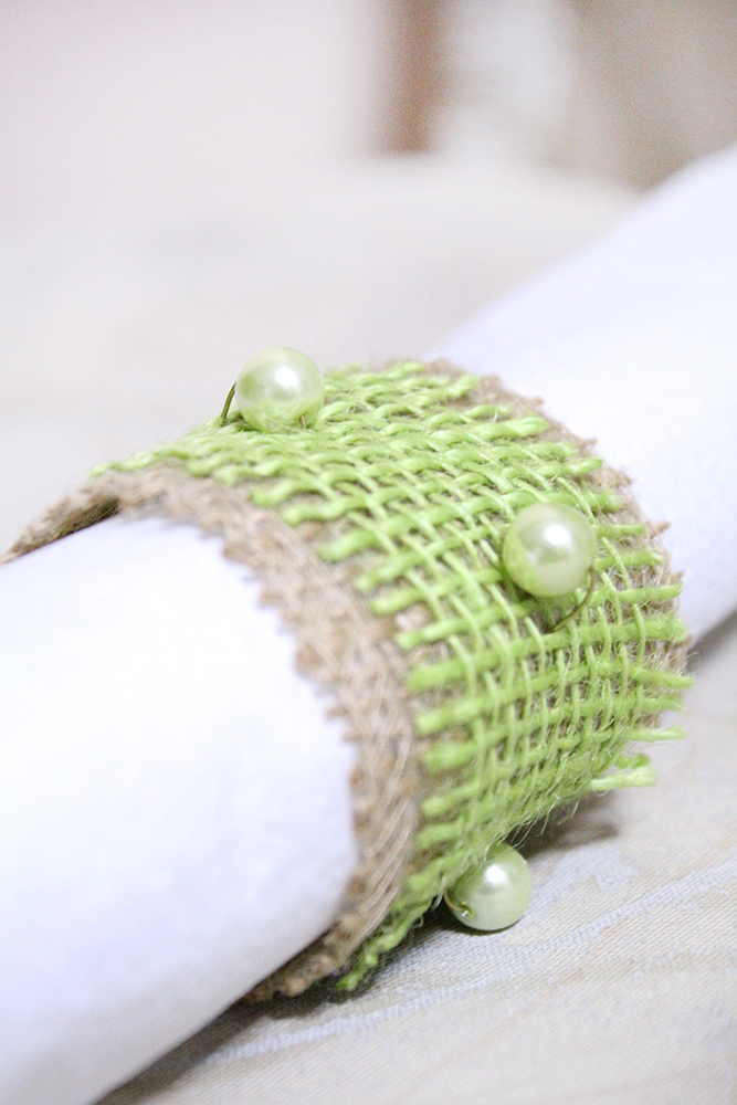 burlap napkin rings