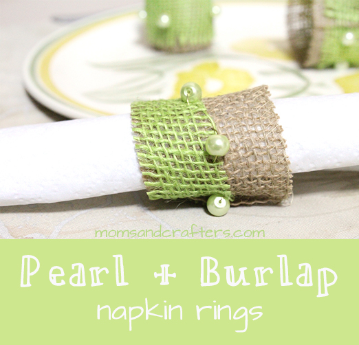 Pearl and Burlap Napkin Rings Tutorial