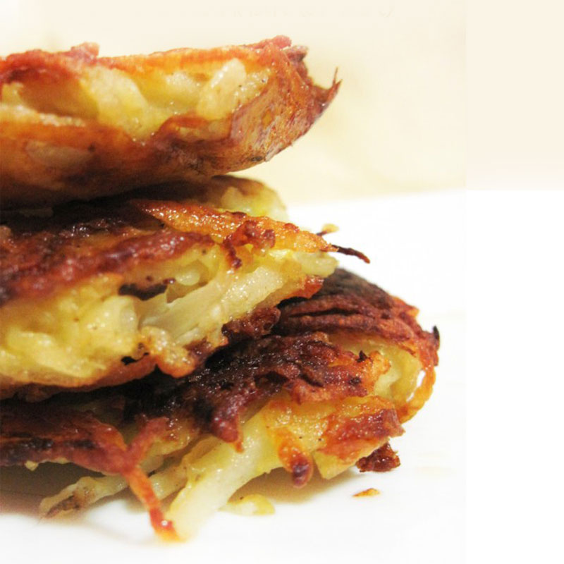 You don't need to celebrate Hanukkah - or Chanukah - to love this yummy golden potato latkes recipe! Makes enough for a crowd - or turn the rest of the batch into kugel.