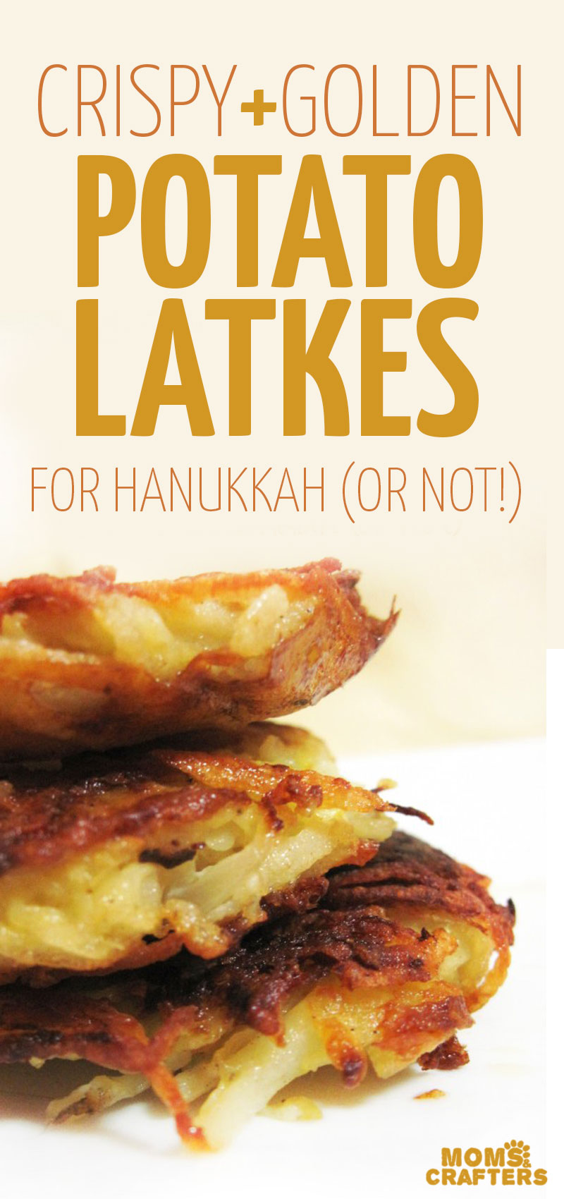 You don't need to celebrate Hanukkah - or Chanukah - to love this yummy golden potato latkes recipe! Makes enough for a crowd - or turn the rest of the batch into kugel.