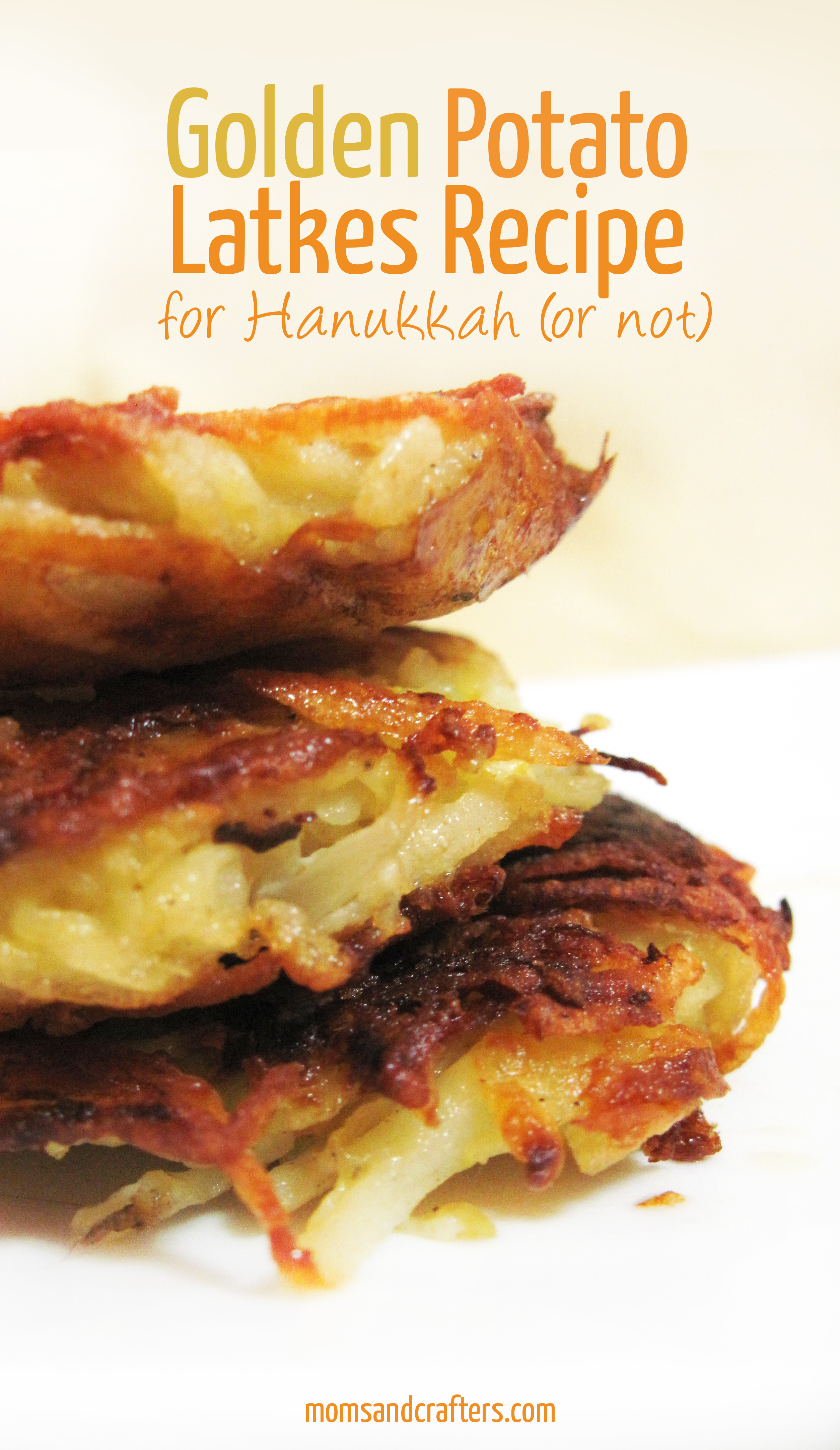 You don't need to celebrate Hanukkah - or Chanukah - to love this yummy golden potato latkes recipe! Makes enough for a crowd - or turn the rest of the batch into kugel.