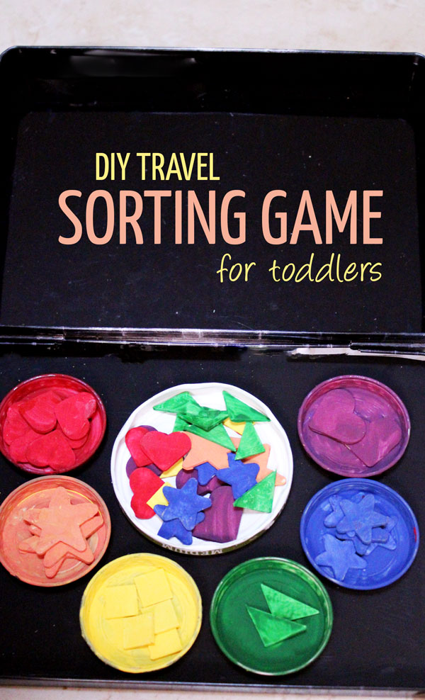 Make this DIY travel sorting game for toddlers - it's easy, cheap, upcycled, and teaches many important lessons and skills.