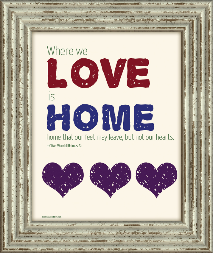 Free Printable Home Sign for Valentine’s Day