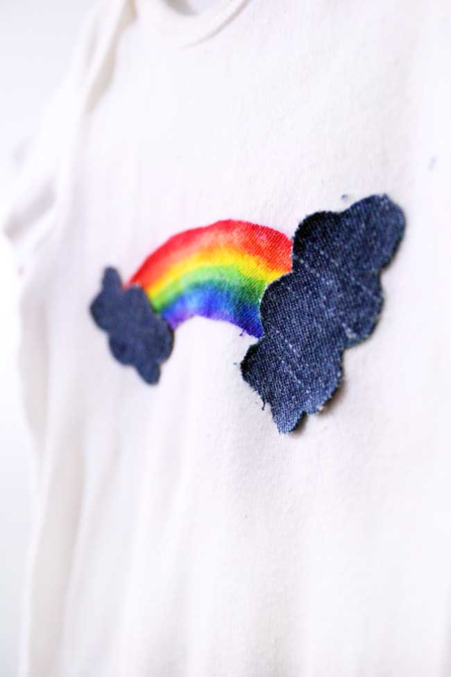 DIY Rainbow Onesie Baby Shower Gift Idea