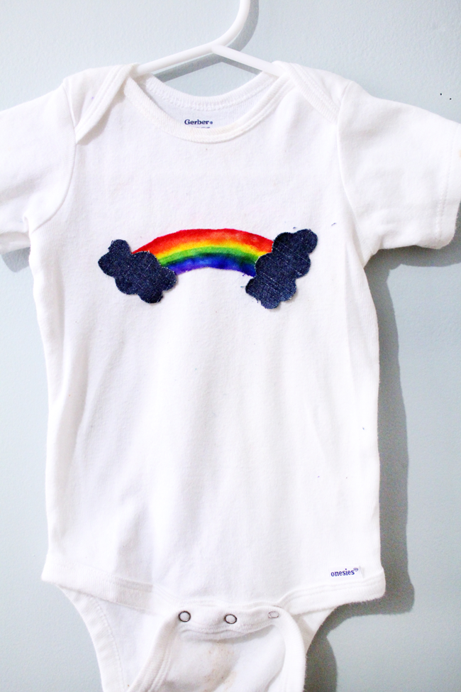DIY Rainbow Onesie Baby Shower Gift Idea