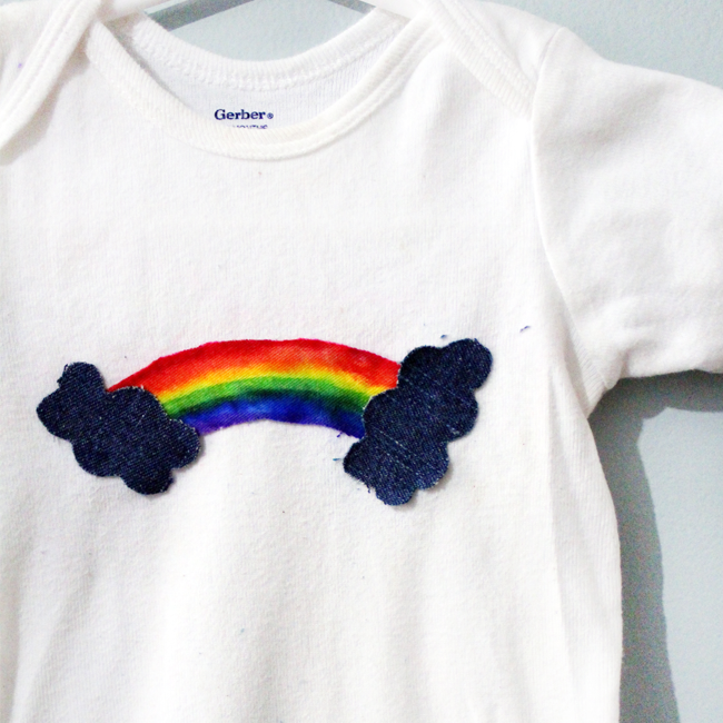 DIY Rainbow Onesie Baby Shower Gift Idea * Moms and Crafters