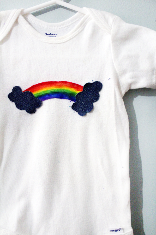 DIY Rainbow Onesie Baby Shower Gift Idea