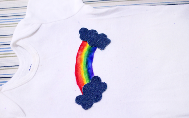 DIY Rainbow Onesie Baby Shower Gift Idea
