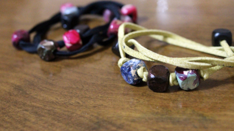 DIY Wrap Bracelet with Faux Gemstones