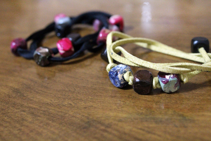 DIY Wrap Bracelet with Faux Gemstones