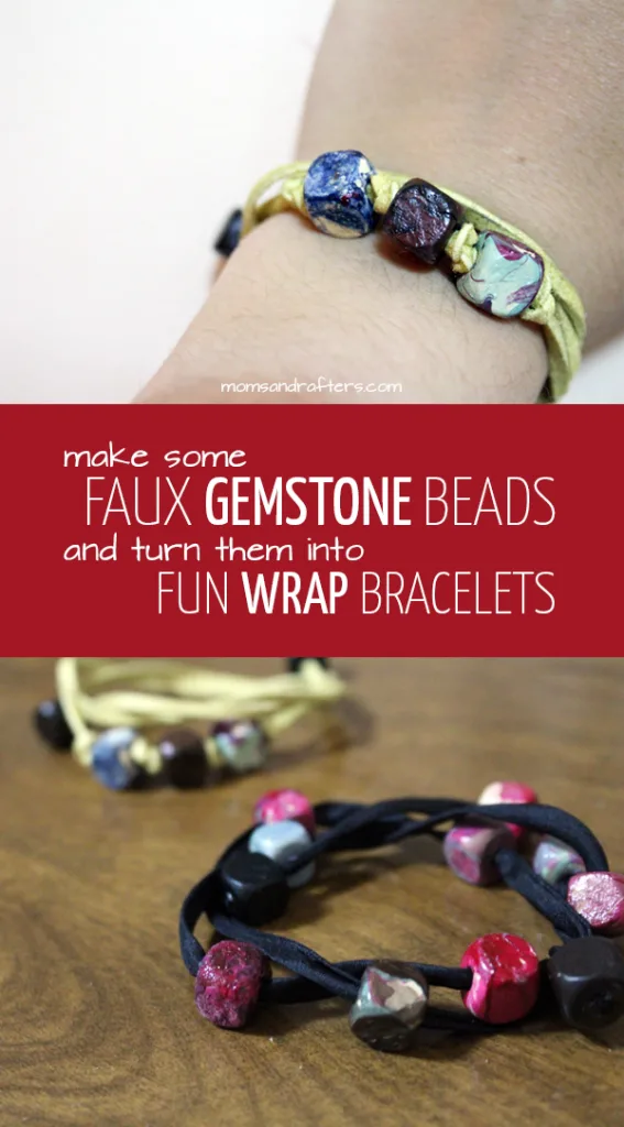 First, make beautiful, marbleized "faux gemstone" beads, then turn the into these fun DIY wrap bracelets - a perfect handmade mother's day gift! It's beginner jewelry making craft tutorial, so anyone can try it.