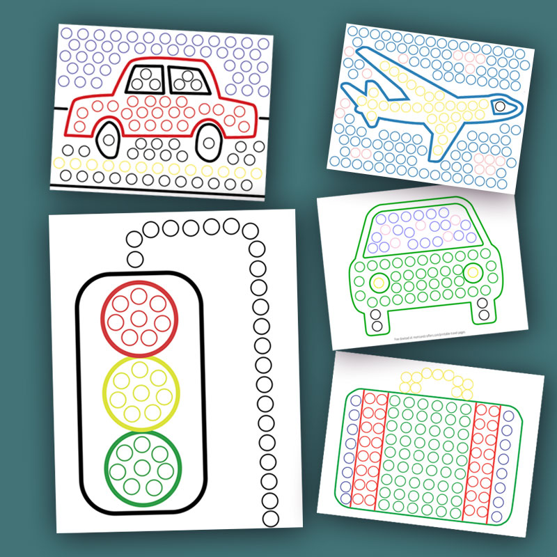 Spring Coloring Pages, Color by Number Dot Marker Worksheets