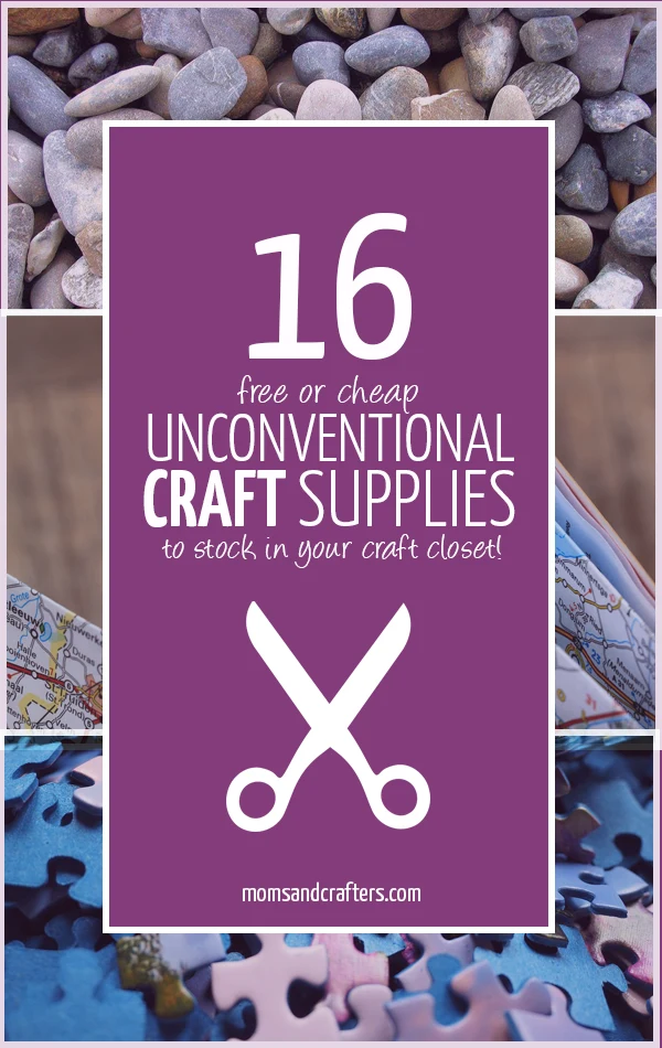 You will absolutely love this fun list of unconventional craft supplies that are easy and cheap to stock! And it also includes lots of crafts to make with them (including plenty of upcycled crafts)