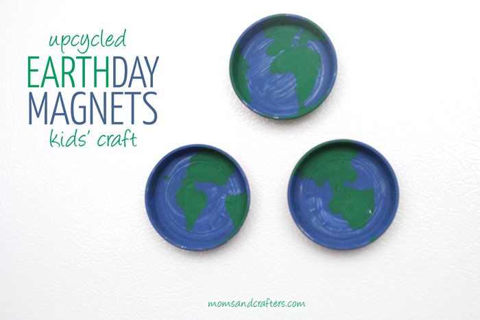 What better way to celebrate Earth day than with an upcycled Earth Day craft? These simple magnets are so cheap and easy to make and they upcycle two types of junk you may have.