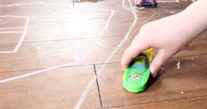 Children love to color with chalk! This indoor chalk activity will entertain children of all ages for hours...