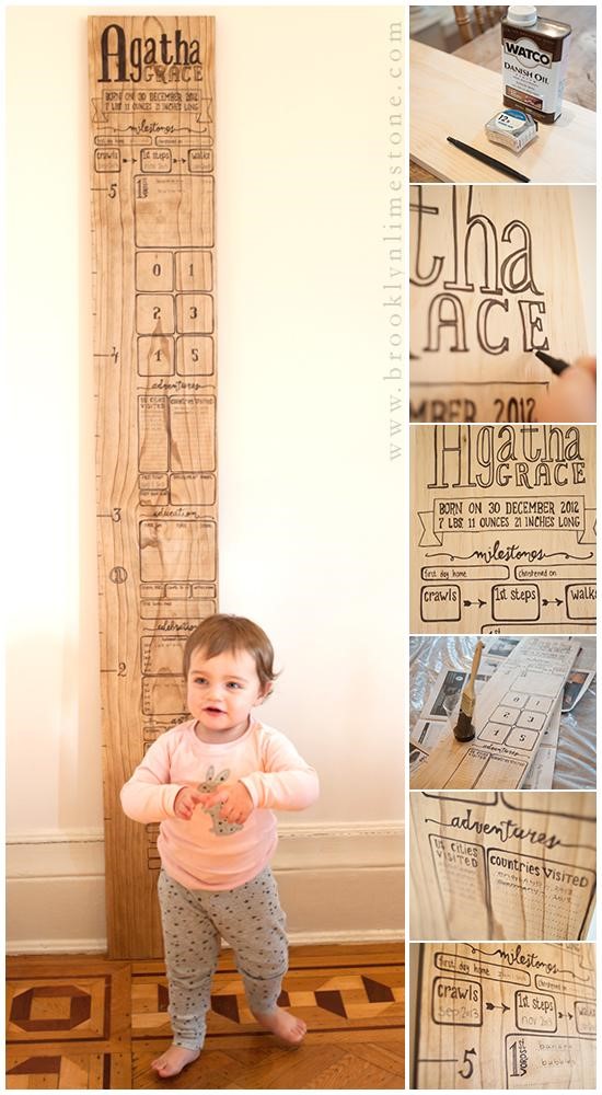 10 aweomse and clever DIY growth charts that you can make - a great diy baby gift or keepsake!