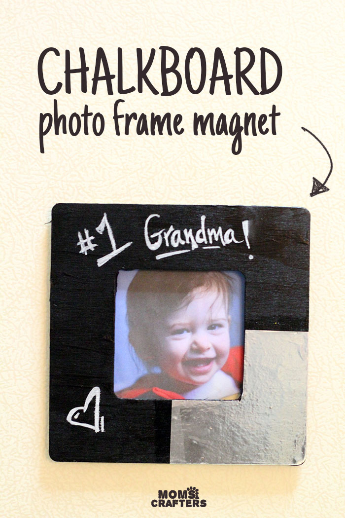 Make this adorable magnetic chalkboard picture frame as a teen party craft, or as a gift for grandparents! You can change up the message each time!