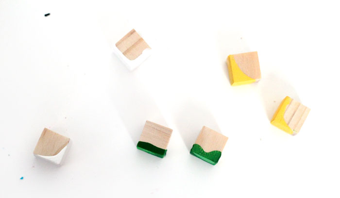 I am obsessed with these adorable DIY color block earrings - they're so lightweight because they're made of wood, too. It's such an easy, cheap jewelry making craft