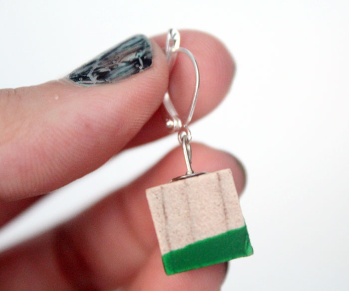 I am obsessed with these adorable DIY color block earrings - they're so lightweight because they're made of wood, too. It's such an easy, cheap jewelry making craft