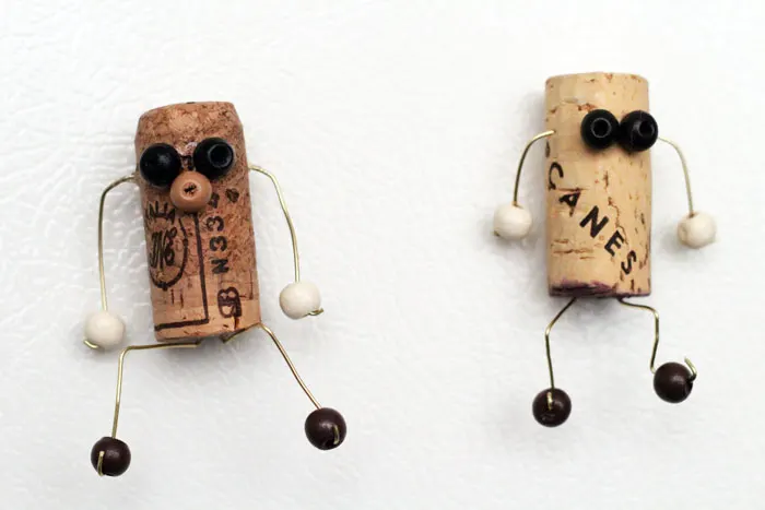 Make these quirky upcycled cork magnet crafts and give them to a loved one as a gift! They're fun, faceless and will spice up your fridge.