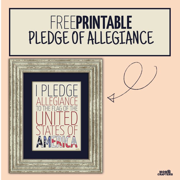 FREE printable Pledge of Allegiance for Fourth of July, Independence day! Or all year round. You don't really need to wait until July 4th to pledge allegiance...