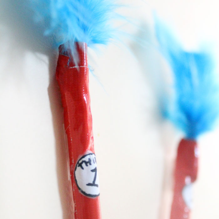 Make these adorable Dr. Seuss inspired craft featuring Thing 1 and Thing 2! It's an adorable DIY for back to school or any time of year, and is perfect for kids, teens and tweens!