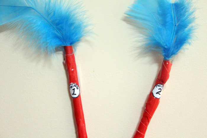 Make these adorable Dr. Seuss inspired craft featuring Thing 1 and Thing 2! It's an adorable DIY for back to school or any time of year, and is perfect for kids, teens and tweens!