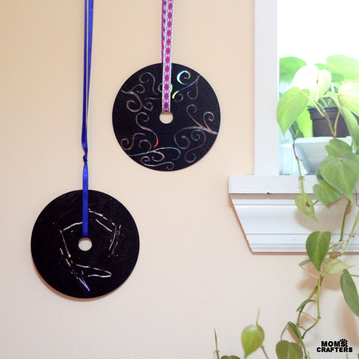 Upcycle old CDs and DVDs as doodle discs! Such a fun, easy craft for kids and adults of all ages!