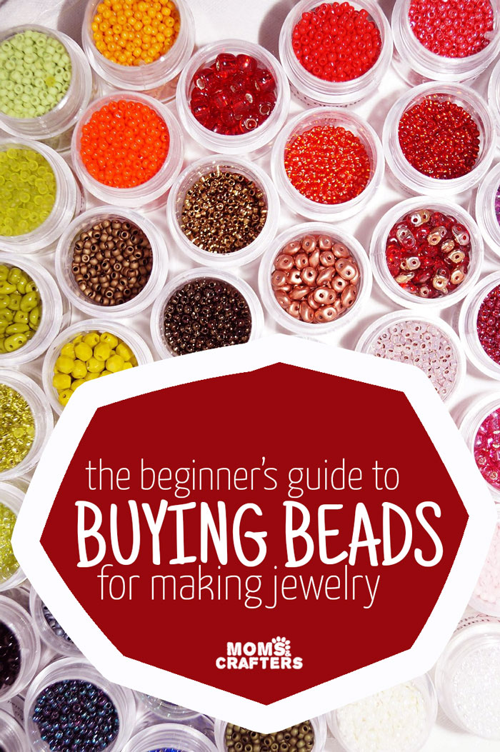 Your full guide to buying beads for jewelry making crafts and DIY projects! This is geared toward helping beginners understand various bead shapes, materials, and types.