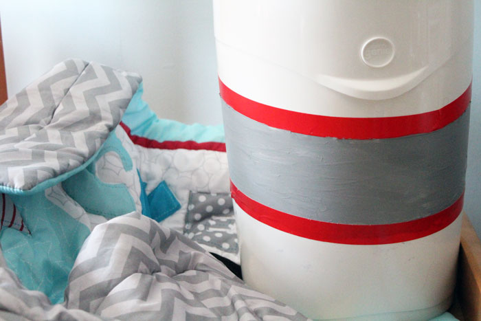 Check out this amazing, simple tutorial to decorate a diaper genie! Such a genius idea for DIY nursery decor that is also functional, and an easy, doable craft for moms and new baby.