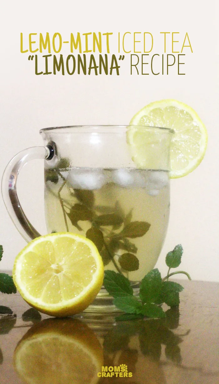 Make this delicious lemon mint iced tea recipe - better known as limonana! It's a healthy summer drink, and great for kids!
