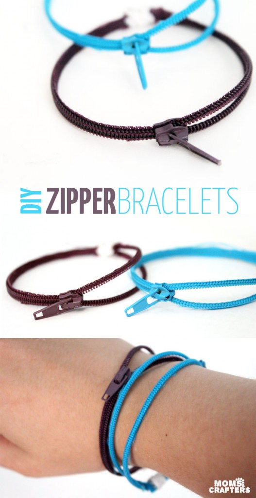 DIY Zipper Bracelets * Moms and Crafters