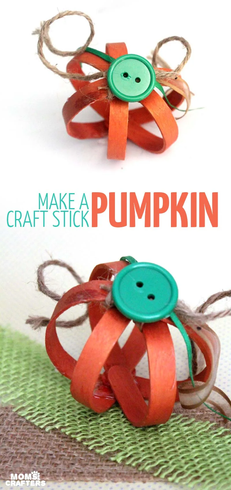 This bent craft stick pumpkin craft is so adorable - you'll want to make a lot for your Autumn or Halloween decor! It's an easy fall mantel decor idea and a simple DIY for teens, or grown ups.