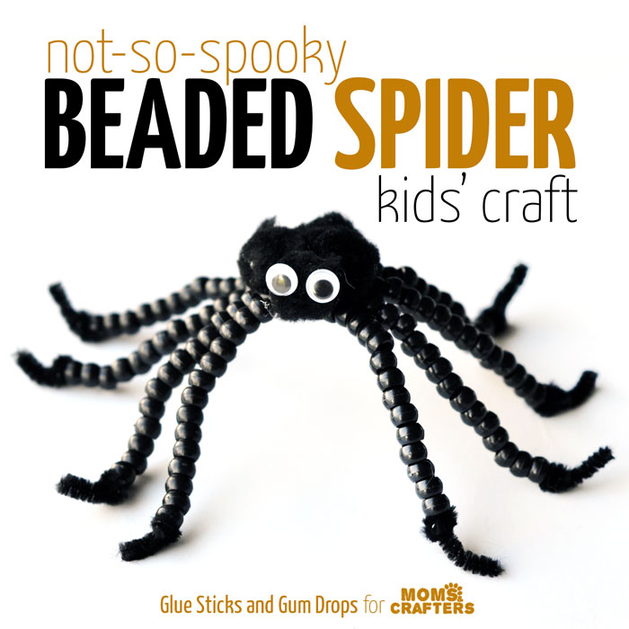 Isn't this not-so-spooky spider adorable? Make a beaded spider kids' craft for Halloween or any time of year!