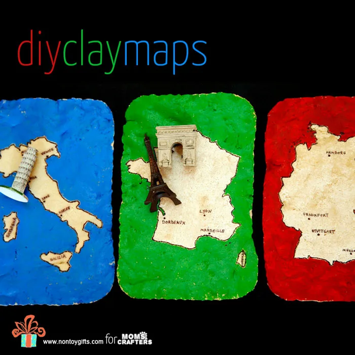 DIY clay maps are easy to make - and even more fun to play with! It's a great travel activity and craft for kids and an educational DIY toy